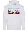 Мужская толстовка (худи) Muse logo color Серый меланж фото