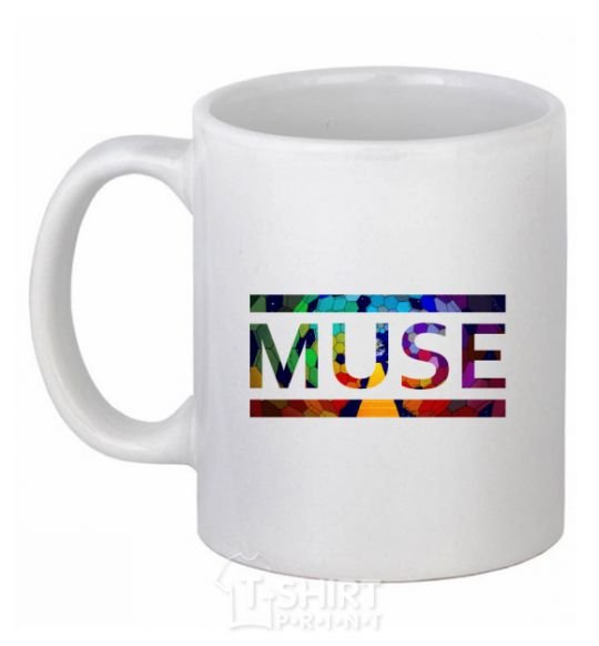 Ceramic mug Muse logo color White фото