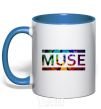 Mug with a colored handle Muse logo color royal-blue фото