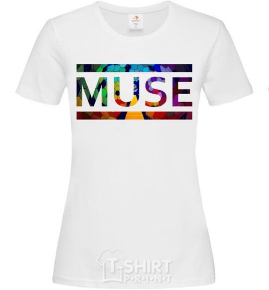 Женская футболка Muse logo color Белый фото