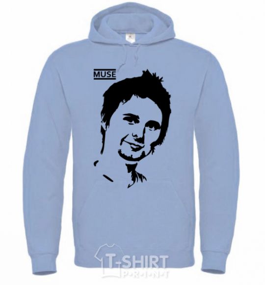 Men`s hoodie Muse Matthew Bellamy sky-blue фото