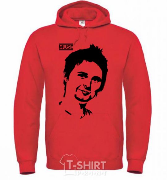 Men`s hoodie Muse Matthew Bellamy bright-red фото