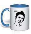 Mug with a colored handle Muse Matthew Bellamy royal-blue фото