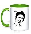 Mug with a colored handle Muse Matthew Bellamy kelly-green фото