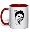 Mug with a colored handle Muse Matthew Bellamy red фото