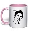 Mug with a colored handle Muse Matthew Bellamy light-pink фото