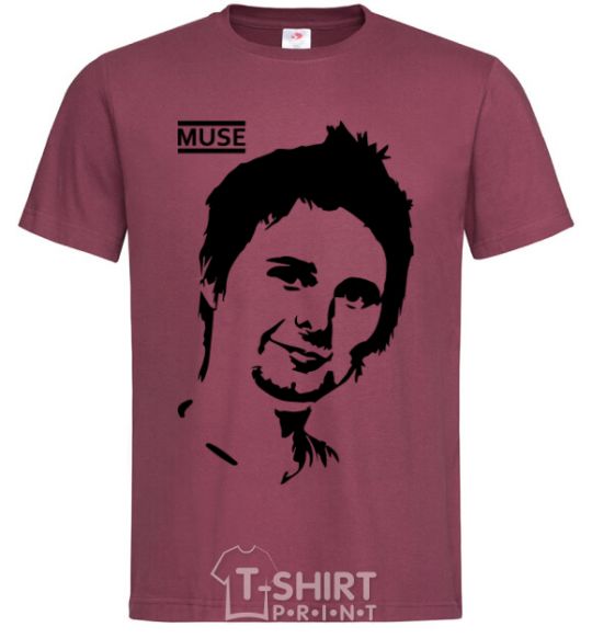 Men's T-Shirt Muse Matthew Bellamy burgundy фото