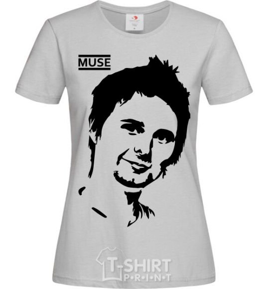 Women's T-shirt Muse Matthew Bellamy grey фото