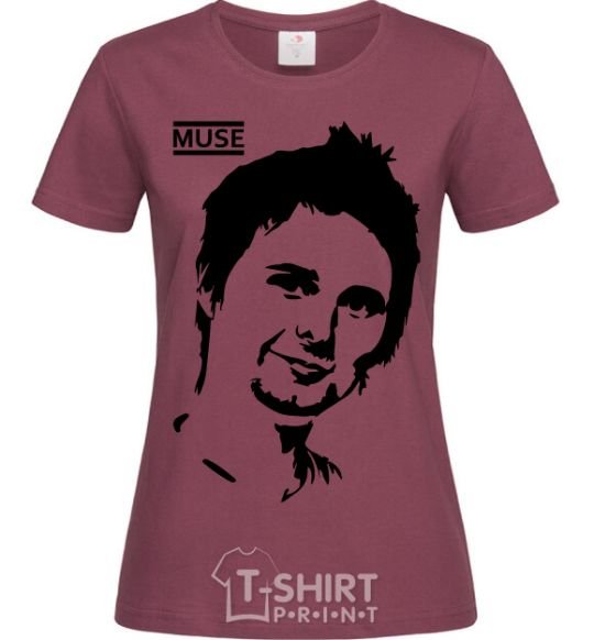 Women's T-shirt Muse Matthew Bellamy burgundy фото