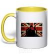 Mug with a colored handle Muse flag yellow фото