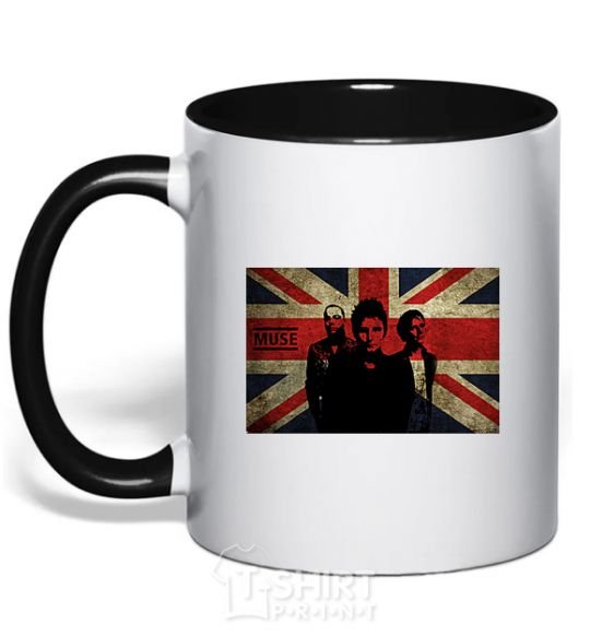 Mug with a colored handle Muse flag black фото