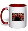 Mug with a colored handle Muse flag red фото