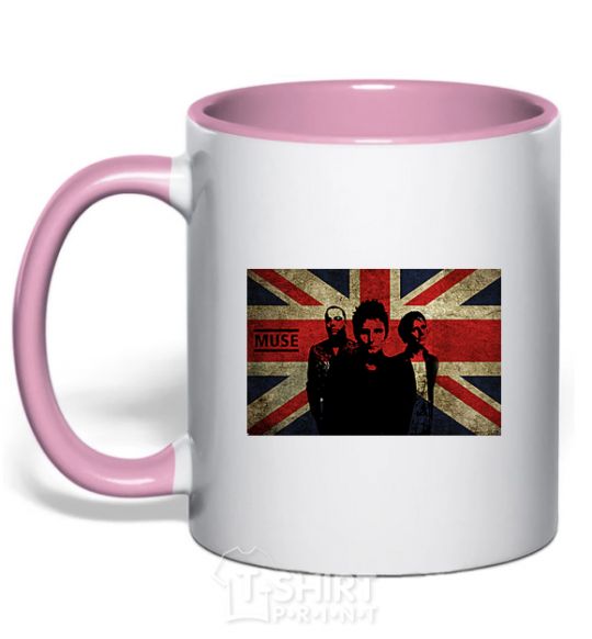 Чашка с цветной ручкой Muse flag Нежно розовый фото
