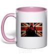 Mug with a colored handle Muse flag light-pink фото