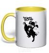 Mug with a colored handle MCR yellow фото