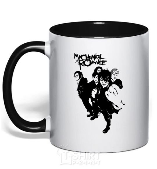 Mug with a colored handle MCR black фото