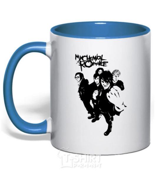 Mug with a colored handle MCR royal-blue фото