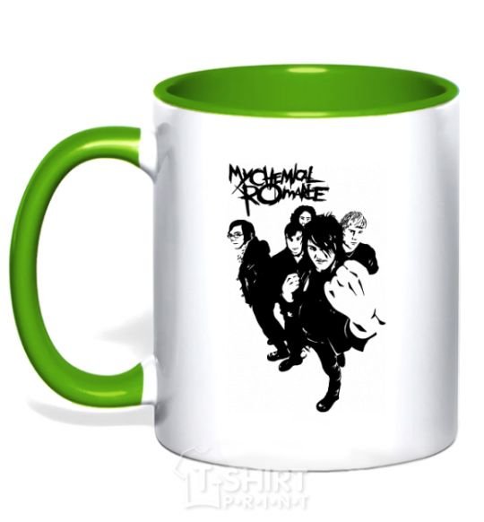 Mug with a colored handle MCR kelly-green фото