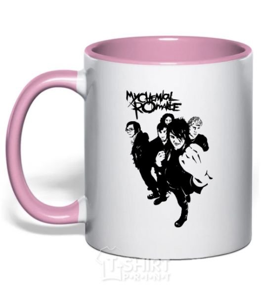 Mug with a colored handle MCR light-pink фото