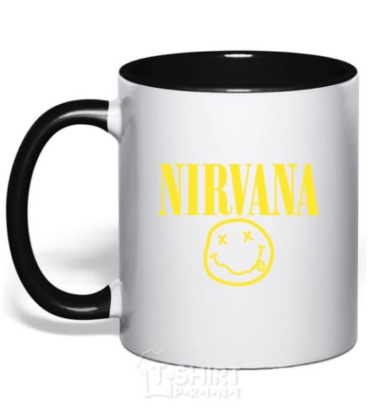 Чашка с цветной ручкой Nirvana logo Черный фото