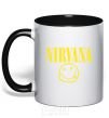 Mug with a colored handle Nirvana logo black фото