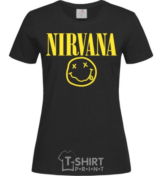 Женская футболка Nirvana logo Черный фото
