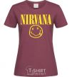 Women's T-shirt Nirvana logo burgundy фото