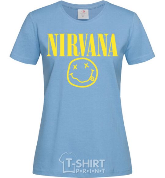 Women's T-shirt Nirvana logo sky-blue фото