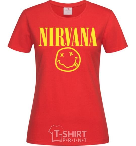Women's T-shirt Nirvana logo red фото