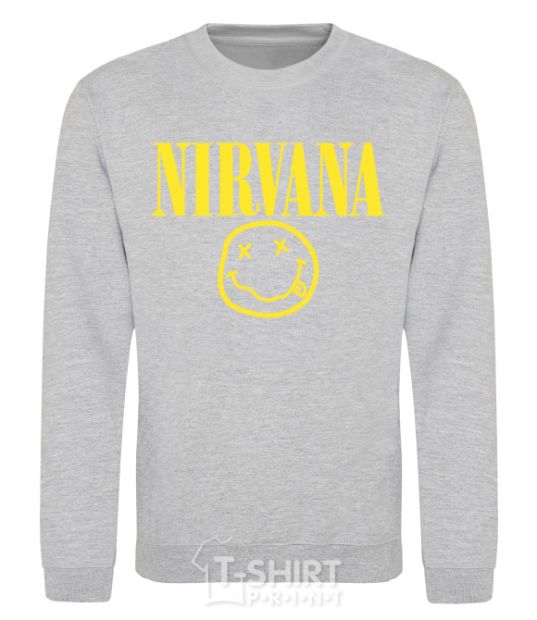Свитшот Nirvana logo Серый меланж фото