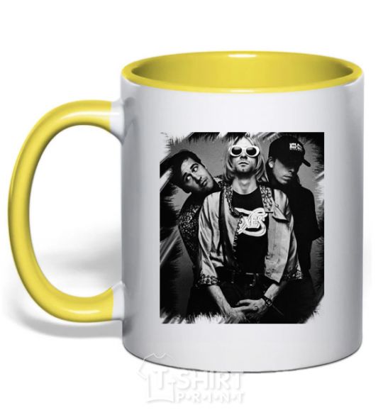 Mug with a colored handle Group yellow фото