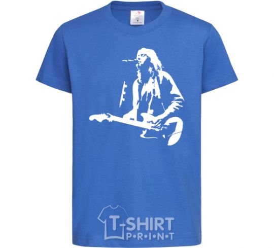 Kids T-shirt Kurt Cobain guitar royal-blue фото