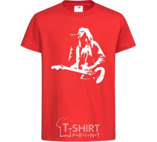 Kids T-shirt Kurt Cobain guitar red фото