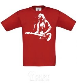 Kids T-shirt Kurt Cobain guitar red фото