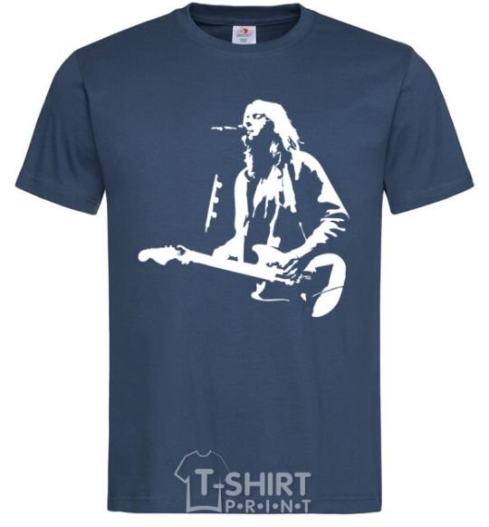 Men's T-Shirt Kurt Cobain guitar navy-blue фото