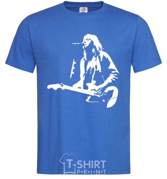 Мужская футболка Kurt Cobain guitar Ярко-синий фото