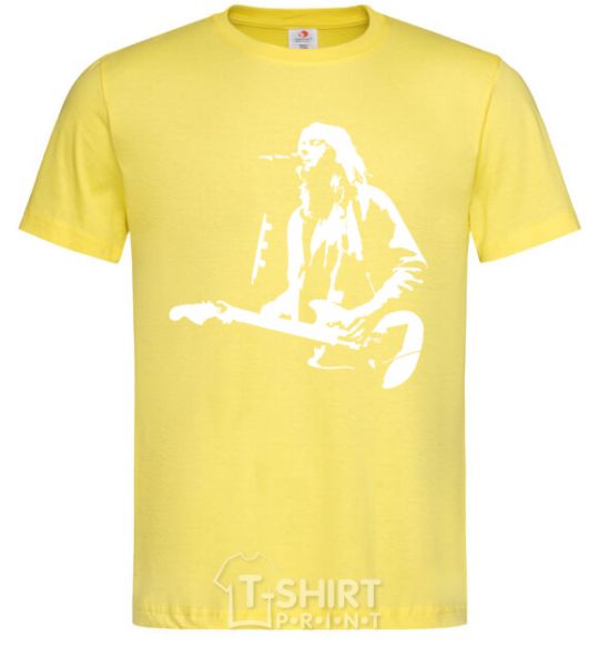Men's T-Shirt Kurt Cobain guitar cornsilk фото
