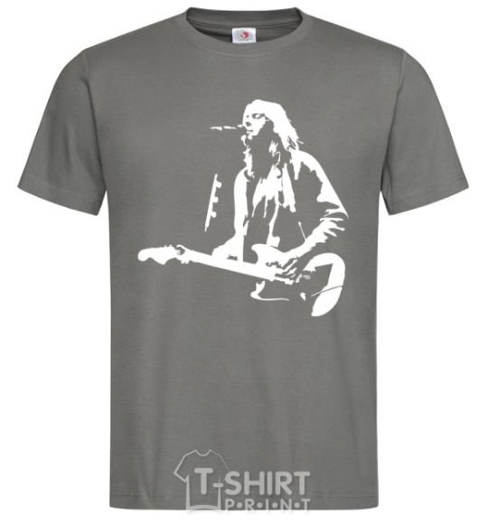 Men's T-Shirt Kurt Cobain guitar dark-grey фото