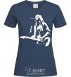 Women's T-shirt Kurt Cobain guitar navy-blue фото