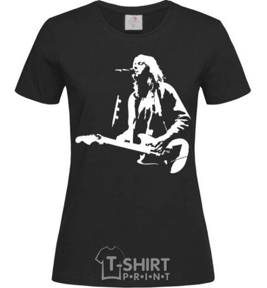 Women's T-shirt Kurt Cobain guitar black фото