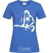 Women's T-shirt Kurt Cobain guitar royal-blue фото