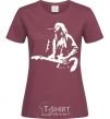 Women's T-shirt Kurt Cobain guitar burgundy фото