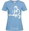 Women's T-shirt Kurt Cobain guitar sky-blue фото