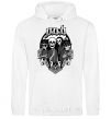 Men`s hoodie POD skeletons White фото