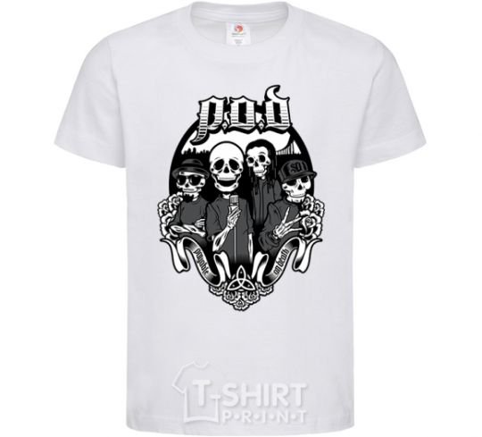 Kids T-shirt POD skeletons White фото