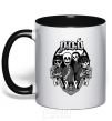 Mug with a colored handle POD skeletons black фото