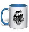 Mug with a colored handle POD skeletons royal-blue фото