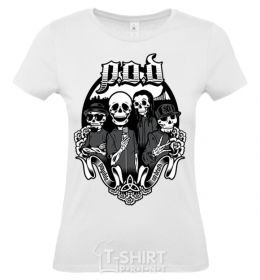 Women's T-shirt POD skeletons White фото