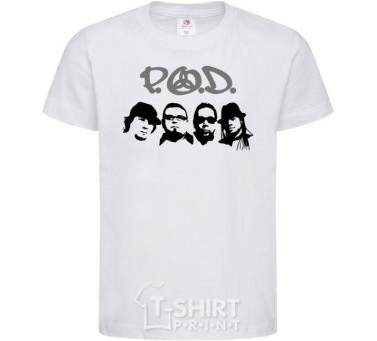 Kids T-shirt POD faces White фото