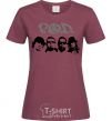 Women's T-shirt POD faces burgundy фото